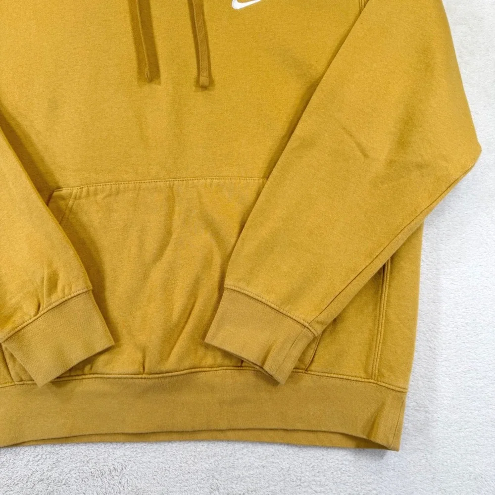 Nike Sportswear Club Fleece Hoodie Mustard Yellow/Gold  BV2654-725 Mens Large